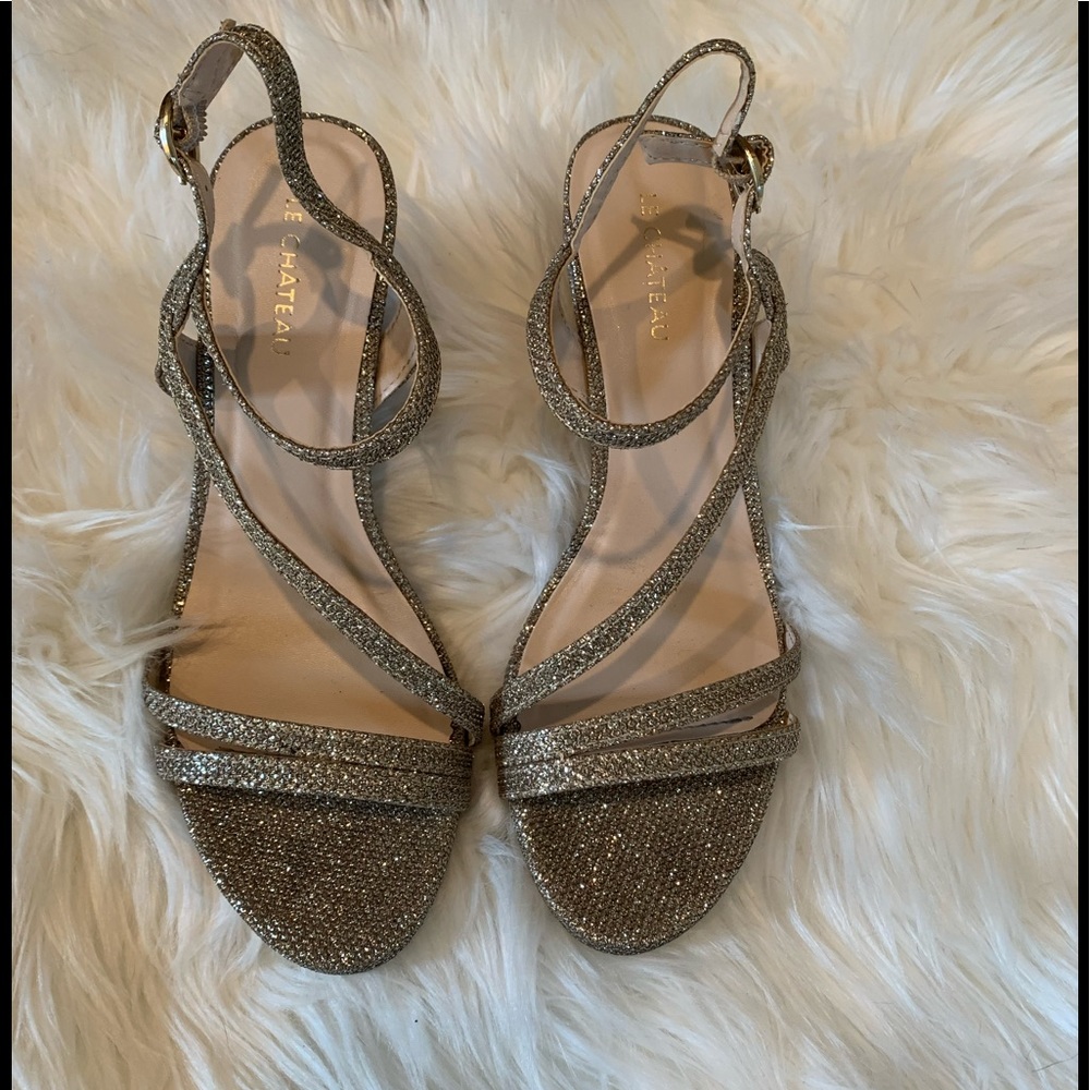 Champagne sparkly Wedges